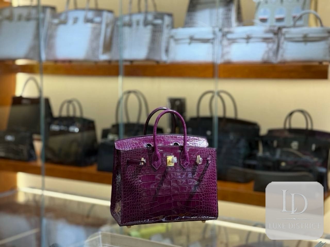 Birkin 25 см Американский аллигатор HCP Аметист
