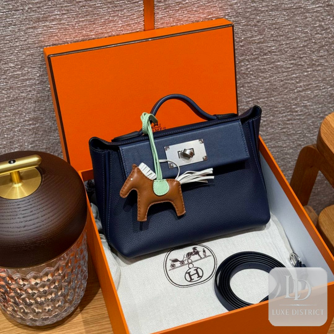 Hermès Kelly 24/24 Mini в синем сапфире