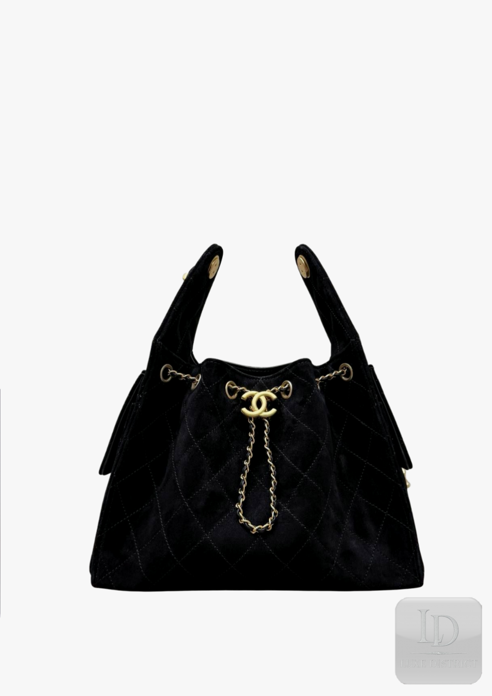 CHANEL 25 Small Hobo | Велюровая Чёрная Роскошь