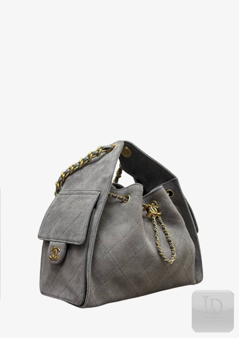 CHANEL 25 Small Hobo | Серая Замшевая Превосходность