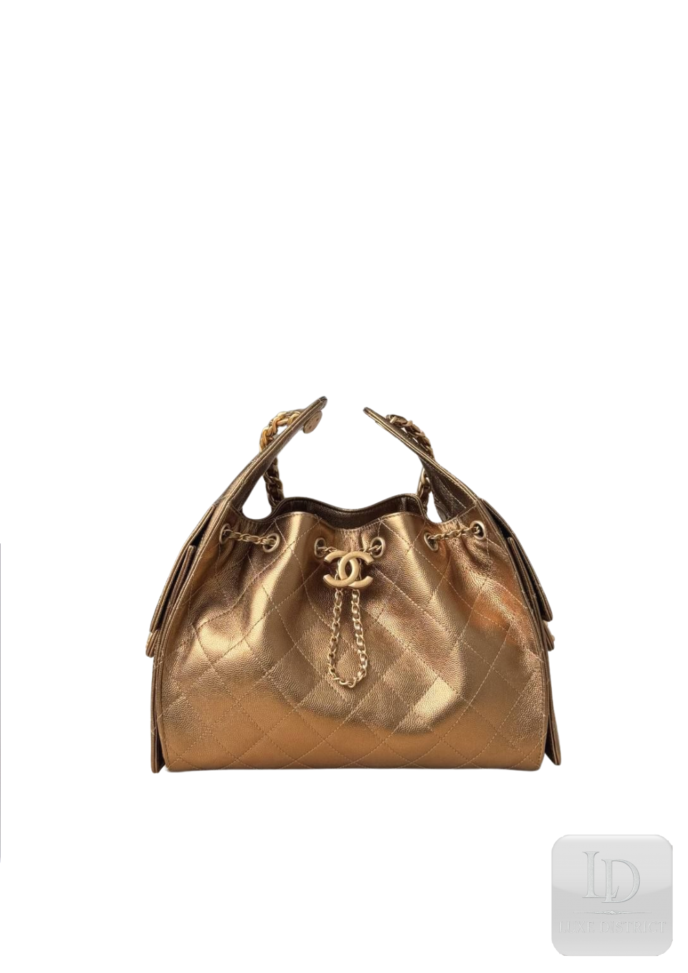 CHANEL 25 Small Hobo | Глубокая Золотая Металлик