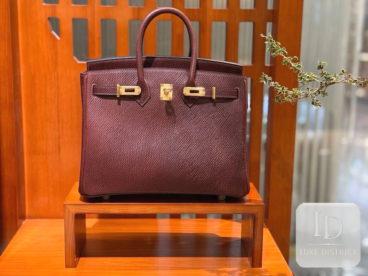 Hermès Birkin 25 — Кожа волинкс, винтажный бордо и золотая фурнитура