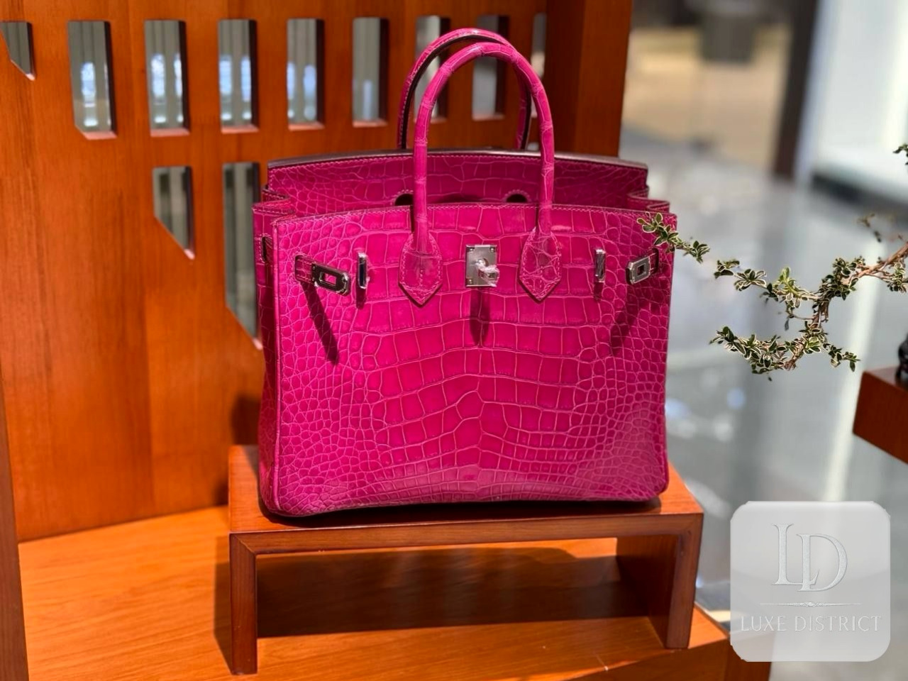 Hermès Birkin 25 — Крокодил аллигатор HCP J5 розовая шехерезада и палладиевая фурнитура