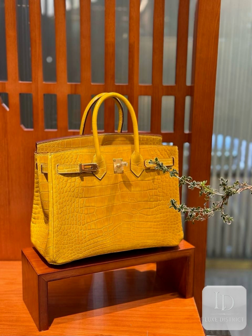 Hermès Birkin 25 — Жёлтый почка крокодил аллигатор HCP и золотая фурнитура