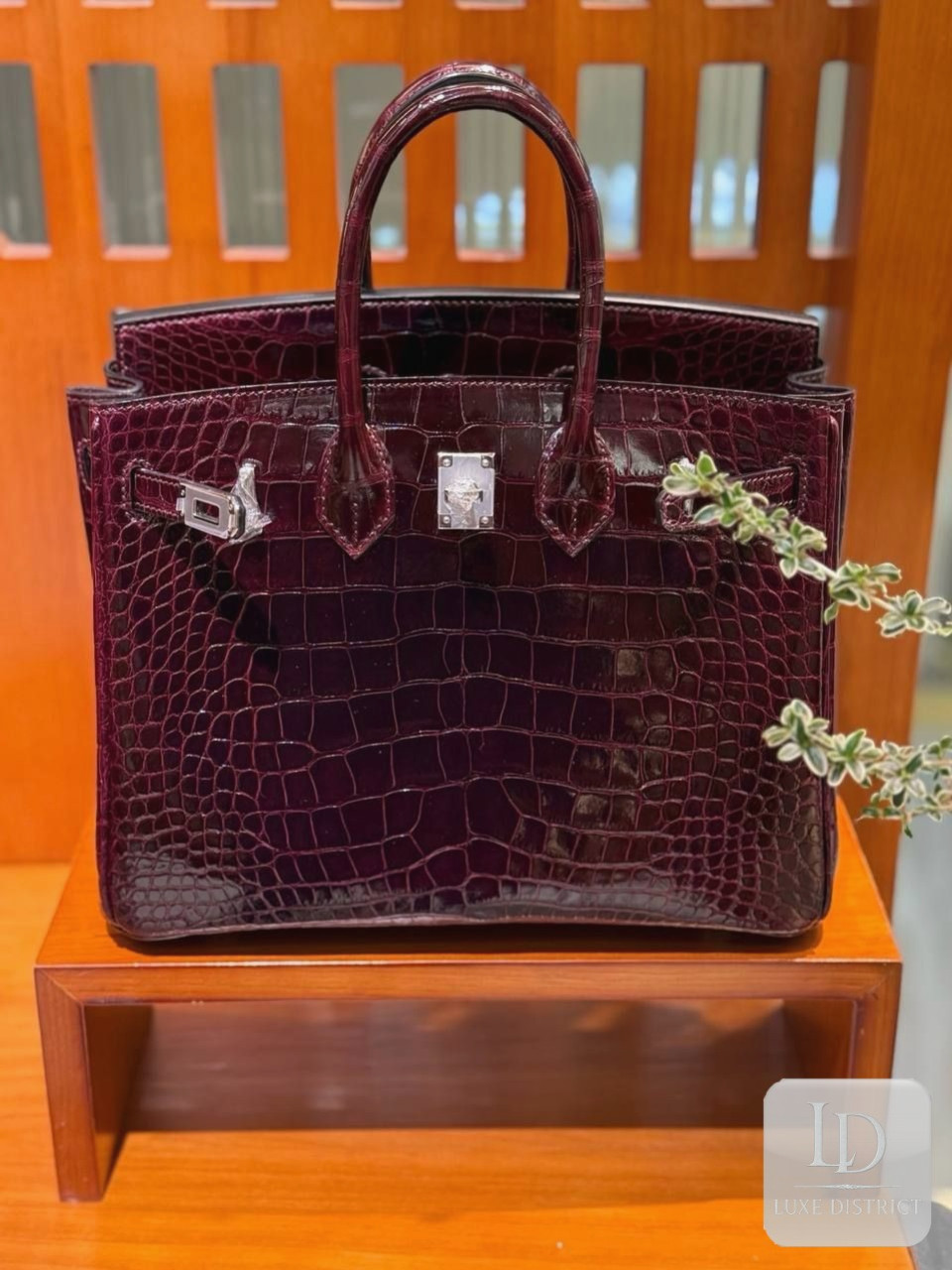 Hermès Birkin 25 — Красный H крокодил аллигатор HCP и палладиевая фурнитура