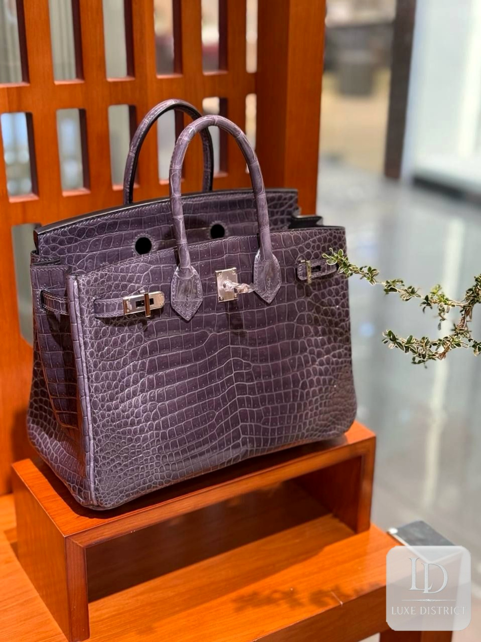 Hermès Birkin 25 — Графитовый матовый крокодил поросус HCP и палладиевая фурнитура