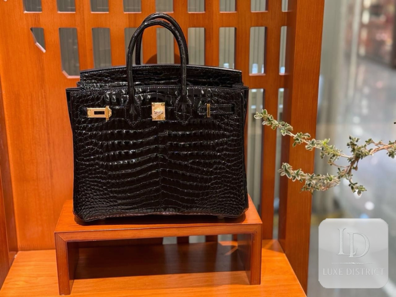 Hermès Birkin 25 — Чёрный крокодил поросус HCP и золотая фурнитура
