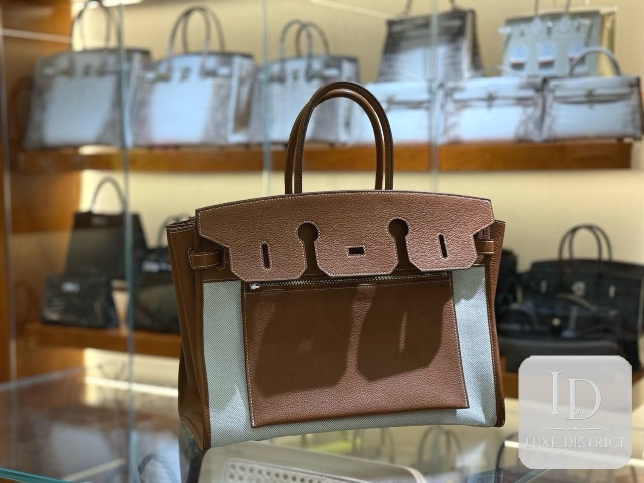 Hermès Birkin 36 Золотая и канвас – Коллекция весна-лето 2025