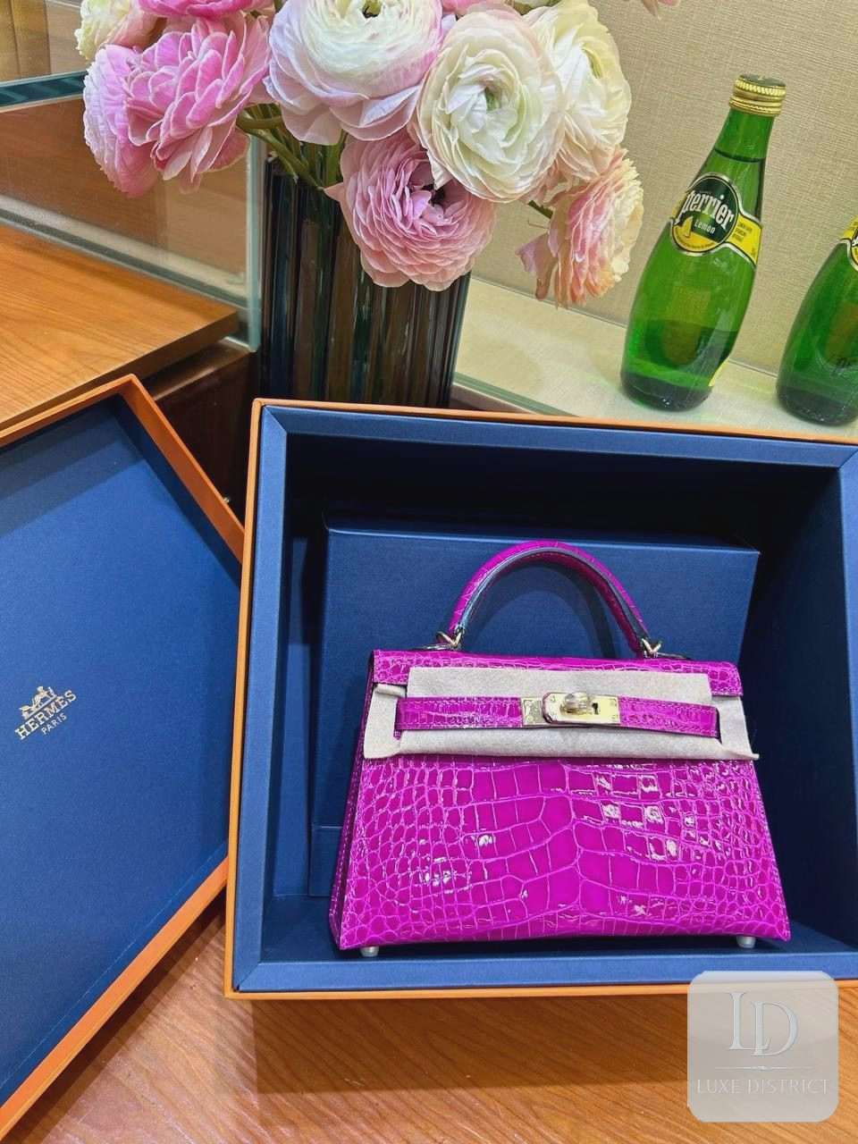 Реплика сумки Hermes  Kelly Mini II 19 — Alligator d’Amérique, Couleur “Rose Magenta” купить